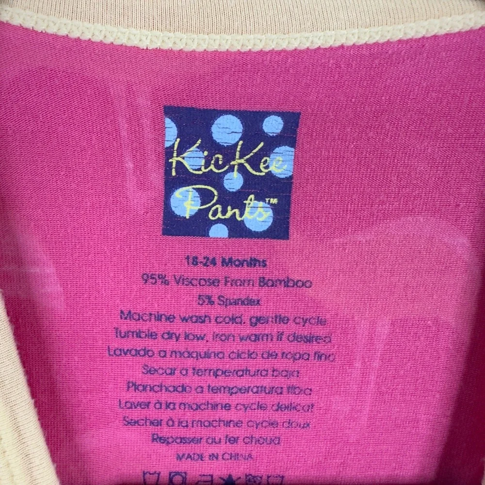 Kickee Pants 2PC Pajama Bundle 18-24M Bamboo Pink Dog Flamingo Sleeper Whimsical