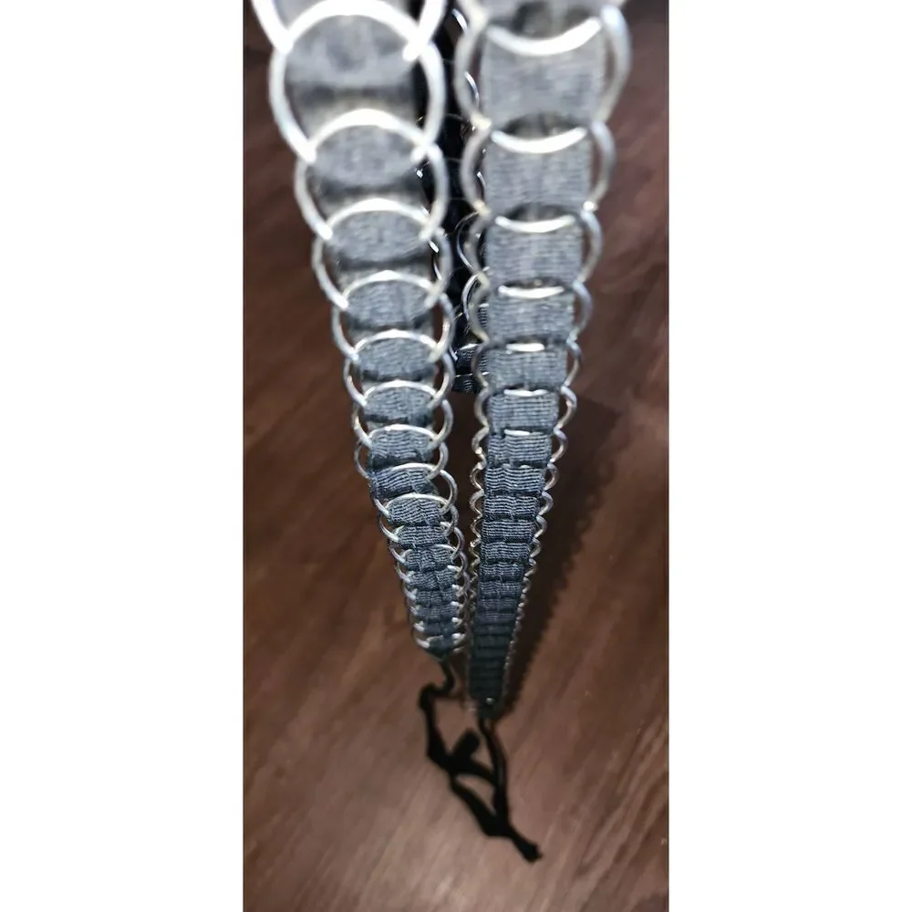Ribbon and Silver Circle Chain Belt / Necklace