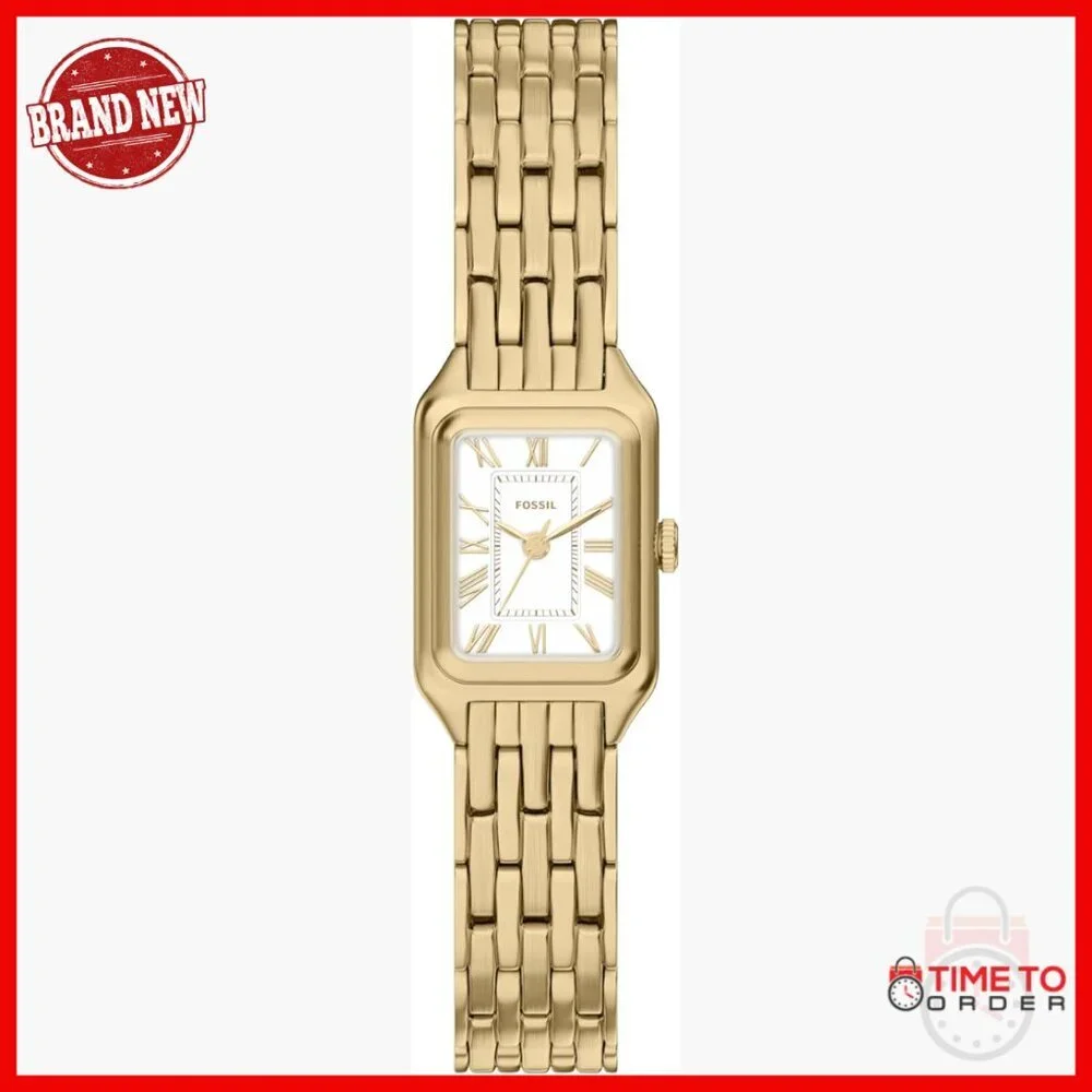 Stainless Steel Quartz Watch with Date Display, 23mm Rectangular Case