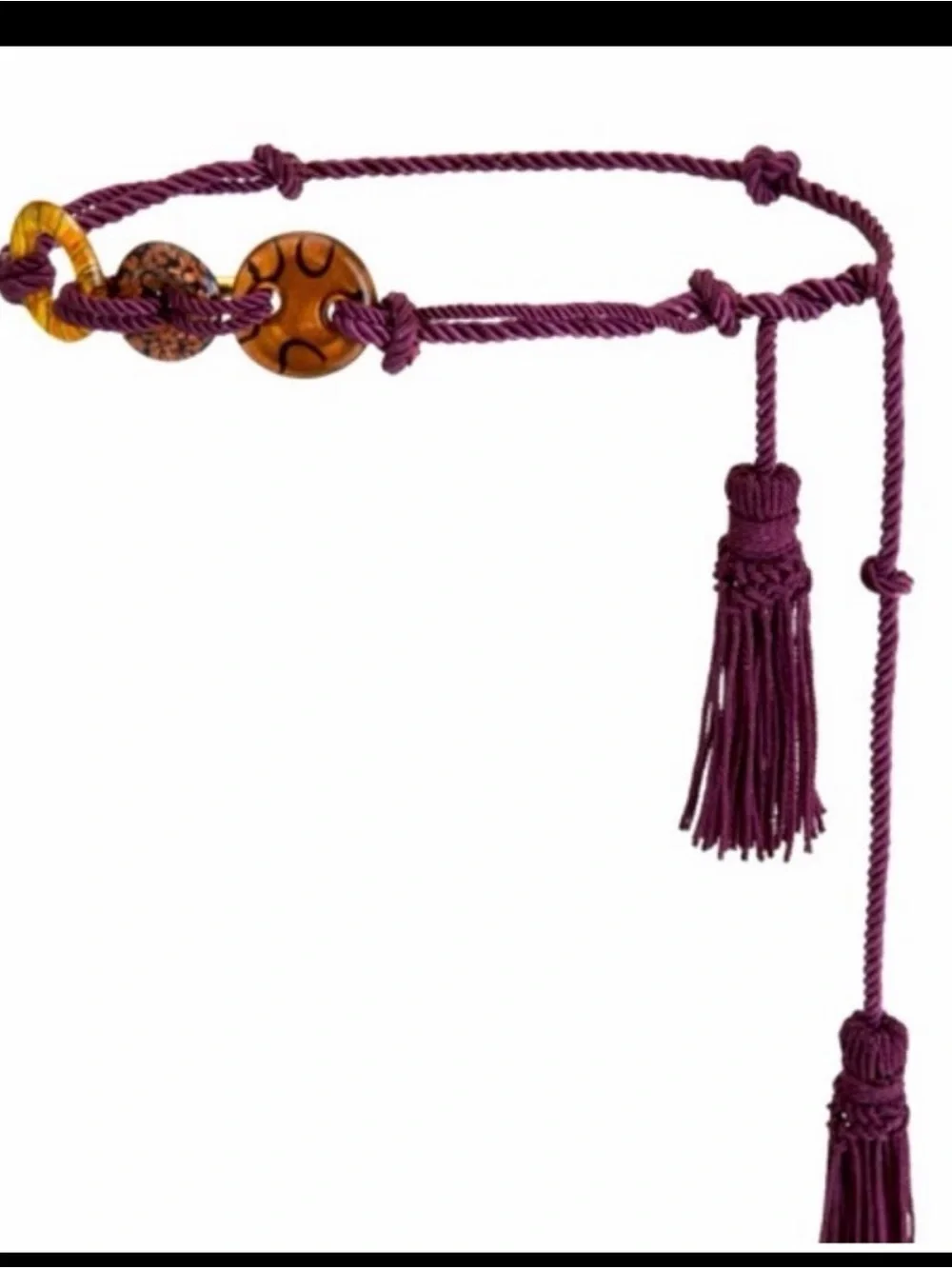 Zara special glass appliqué rope belt limited edition