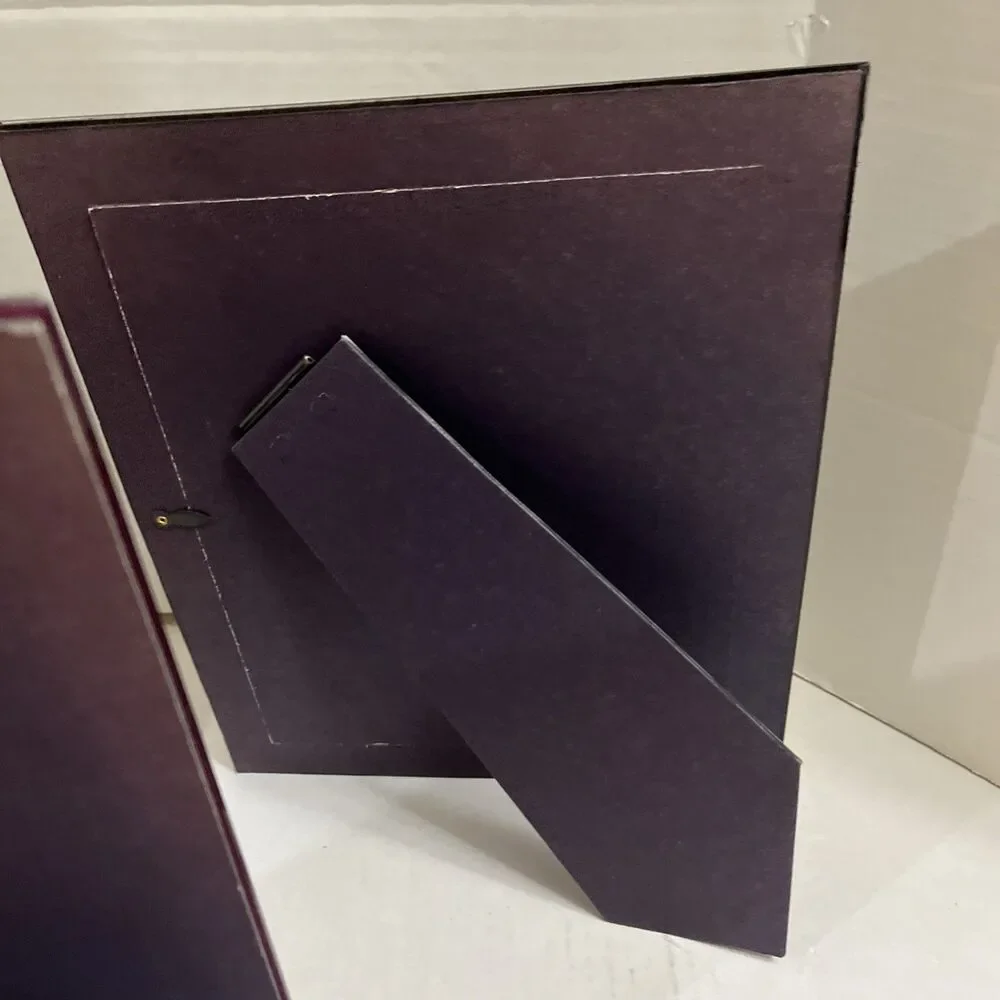 3 Vintage Prism Frames 8x10 Hard Acrylic Black Blue Marroon Gold Accent Easel