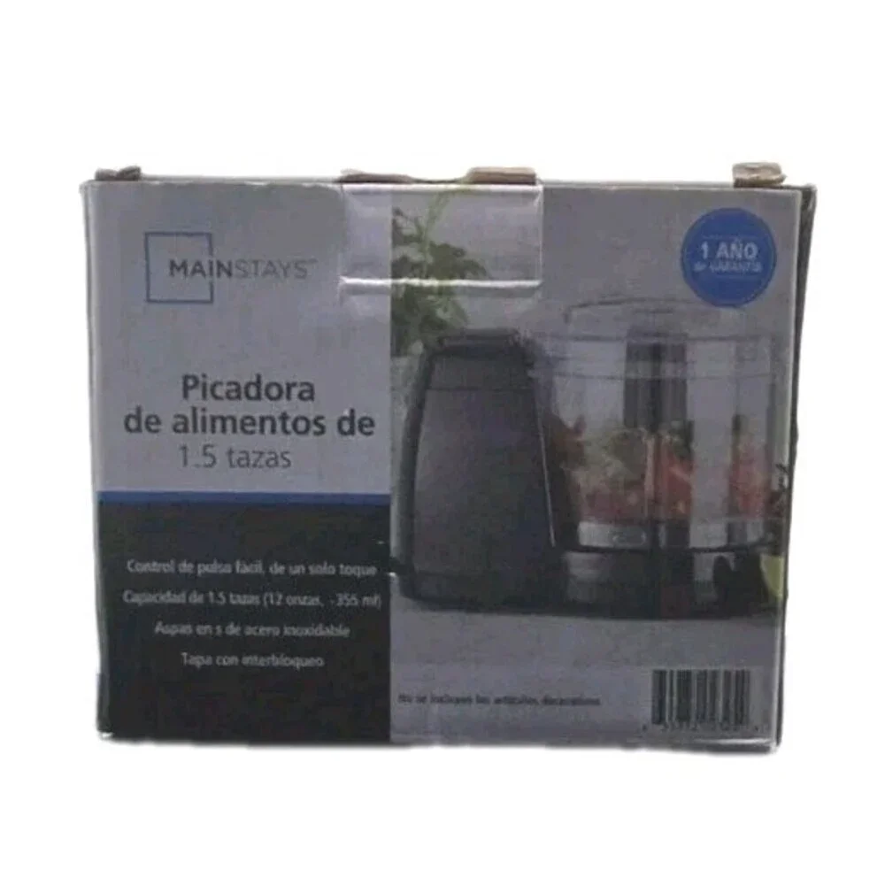 Mainstays 1.5 Cup, One-Touch Pulse , Mini Food Chopper, Black