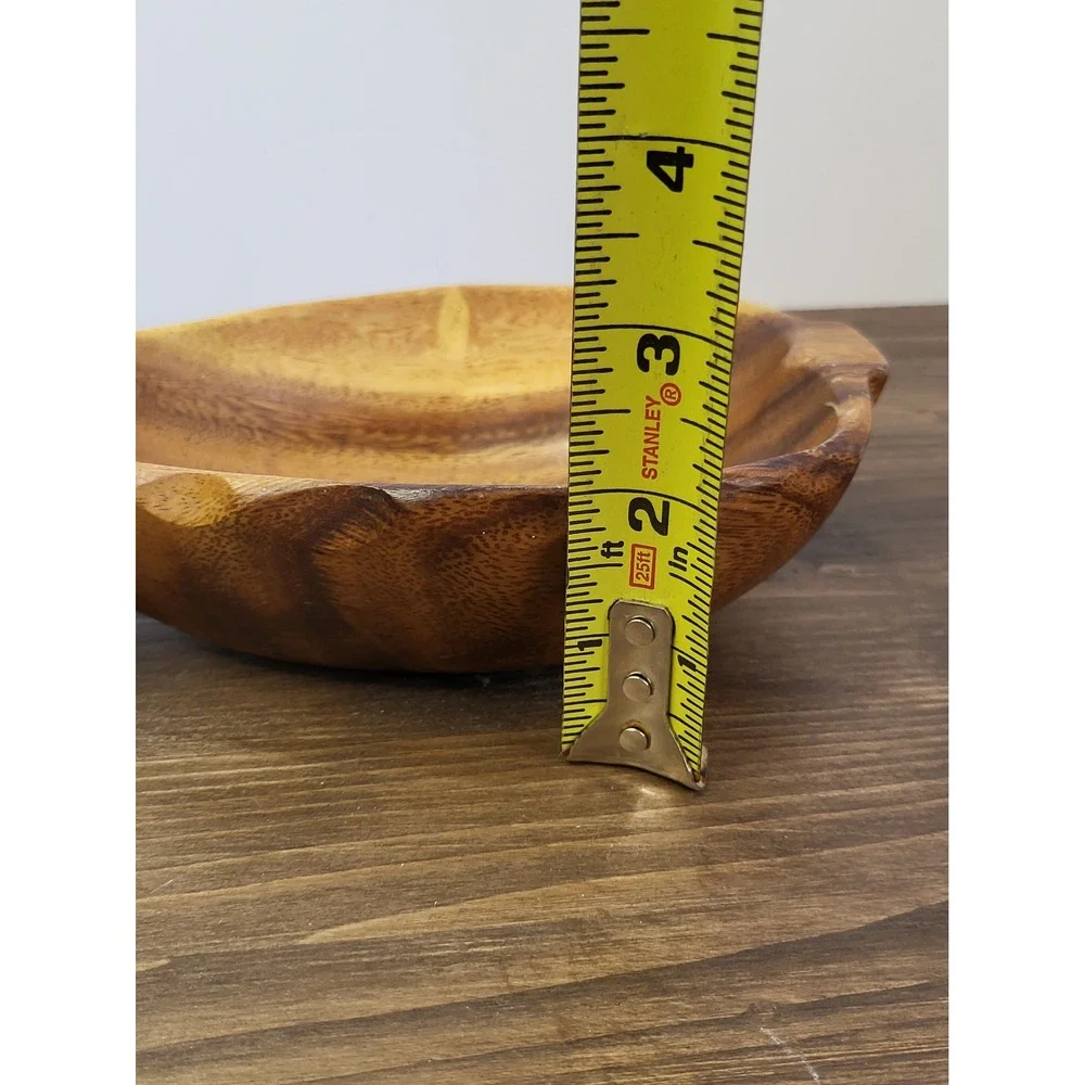 Vintage Monkey Pod Wood Pineapple Bowl Hand Carved Philippines Tiki Decor 10in