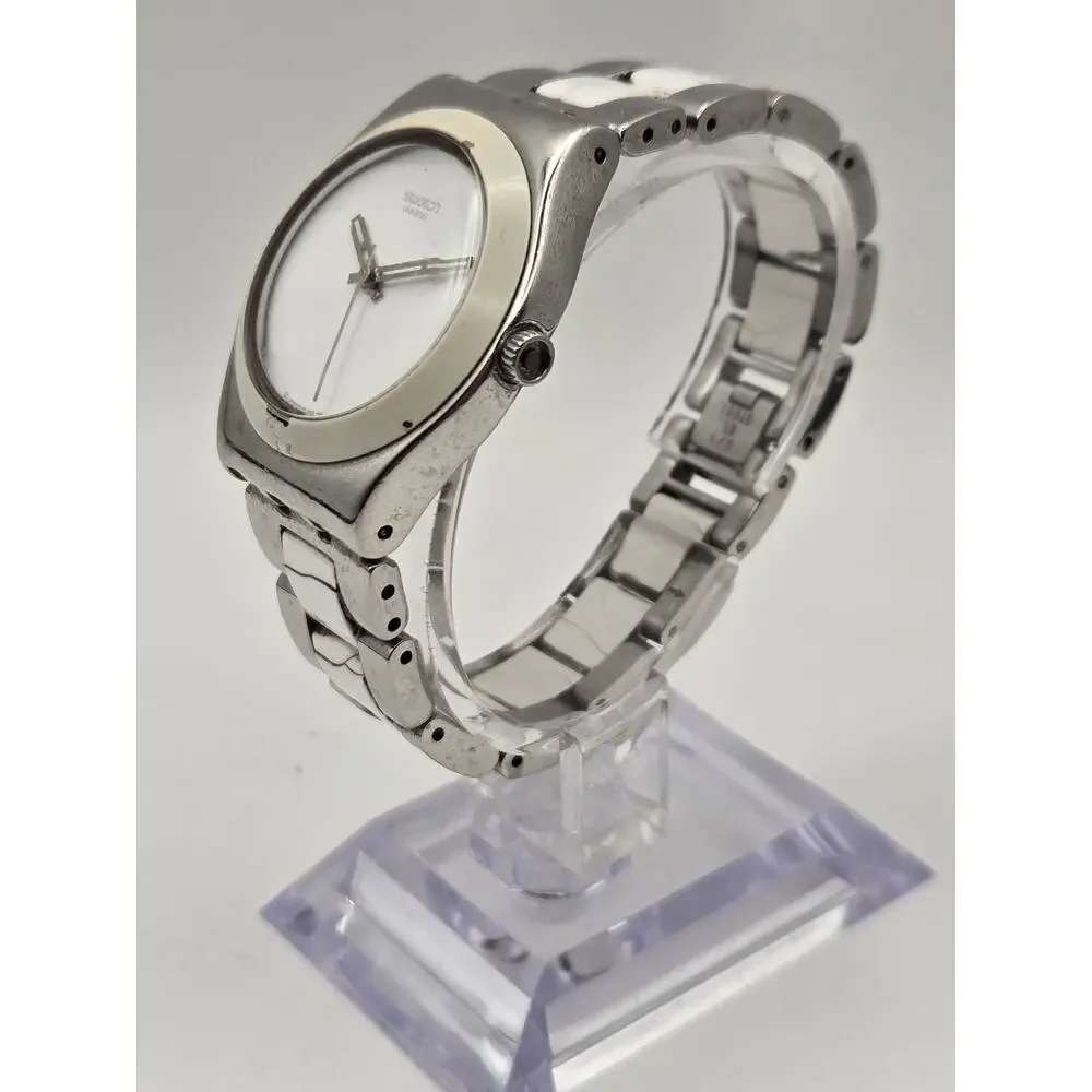 Swatch Irony Quartz Watch White Dial Stainless Steel