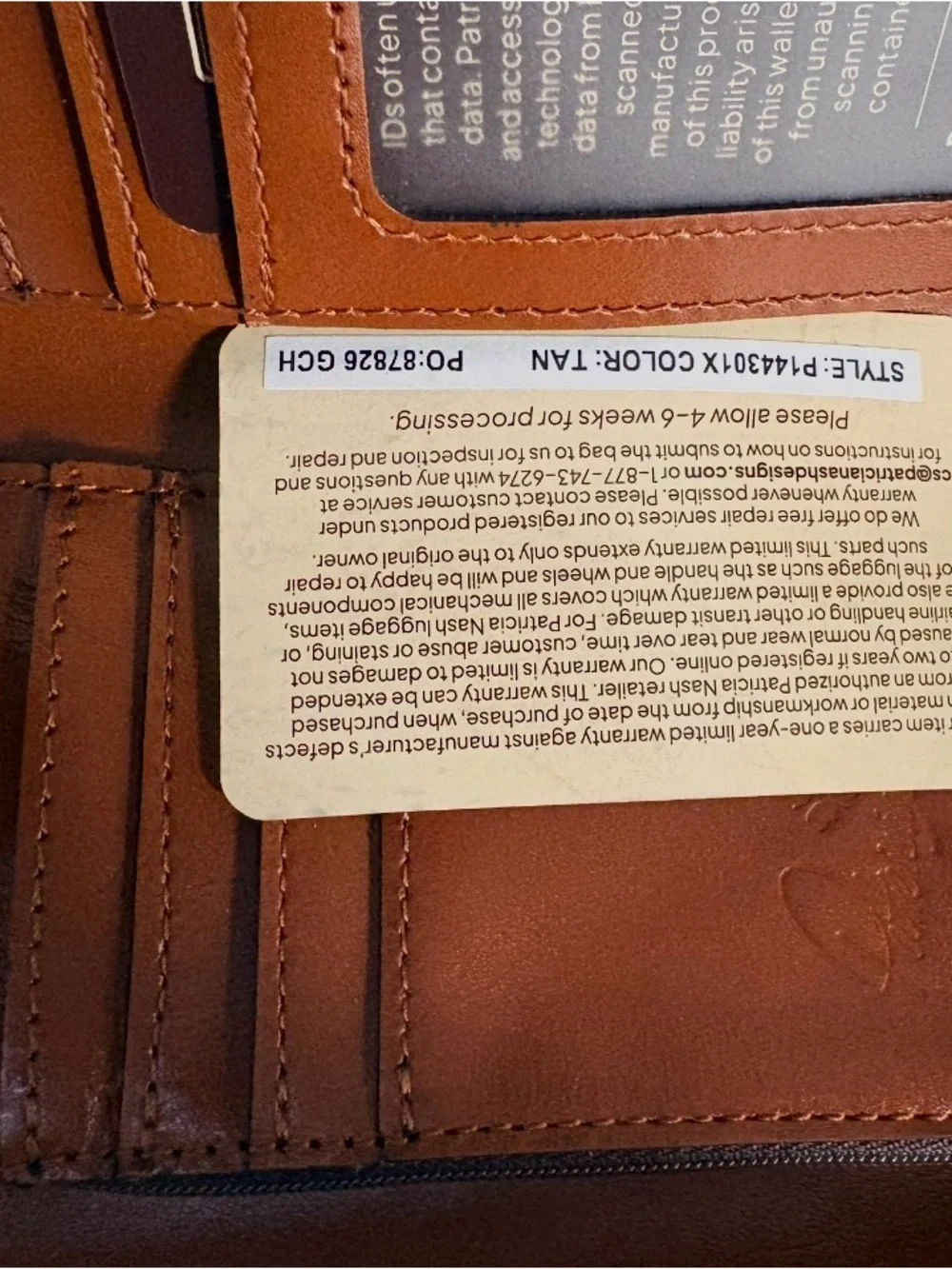 Leather  Patricia Nash Genuine Leather women Wallet - Tan