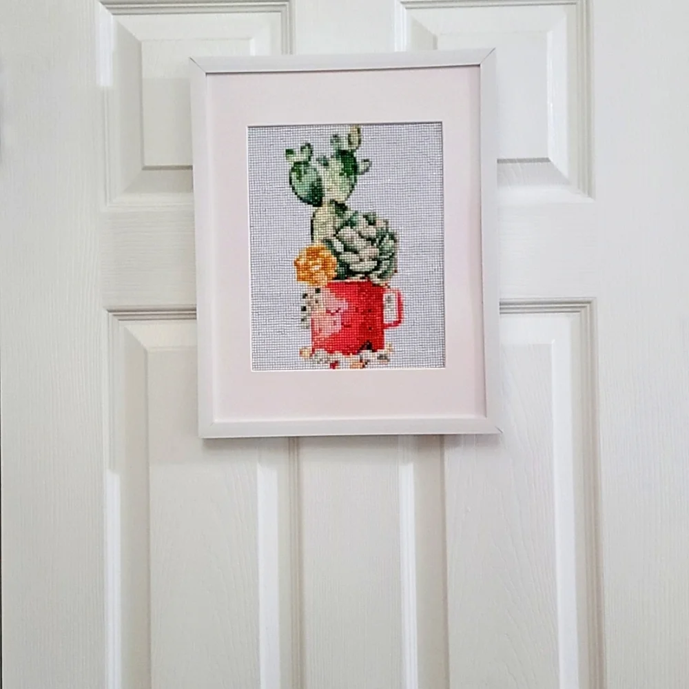 Handmade Cactus in a Cup Diamond Kit Decor