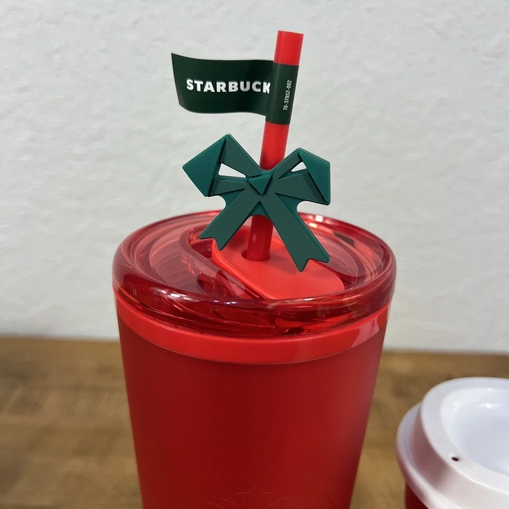 Starbucks 2025 Holiday Christmas Tumbler 24oz Cold/Hot &‎ 16 oz Cup Lot Of 2