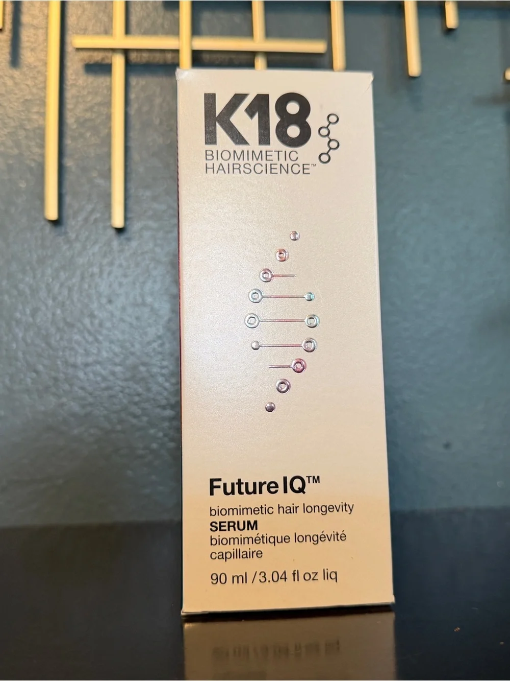K18 Biomimetic Hairscience Future IQ Hair Serum - White & Purple Box
