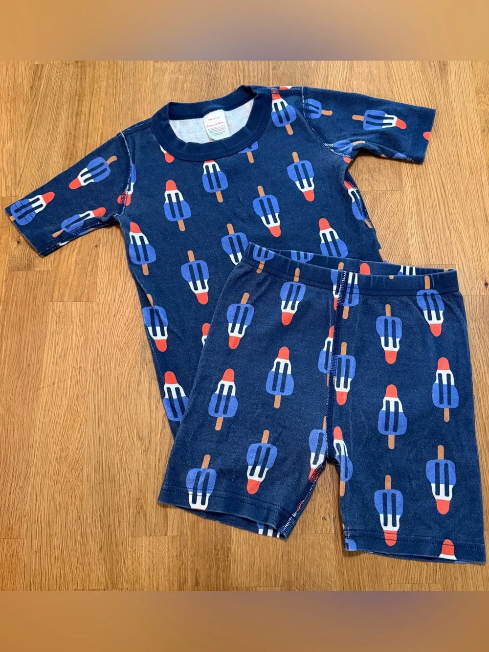 Hanna Andersson 8 Blue Popsicle Organic Cotton Pajama Set