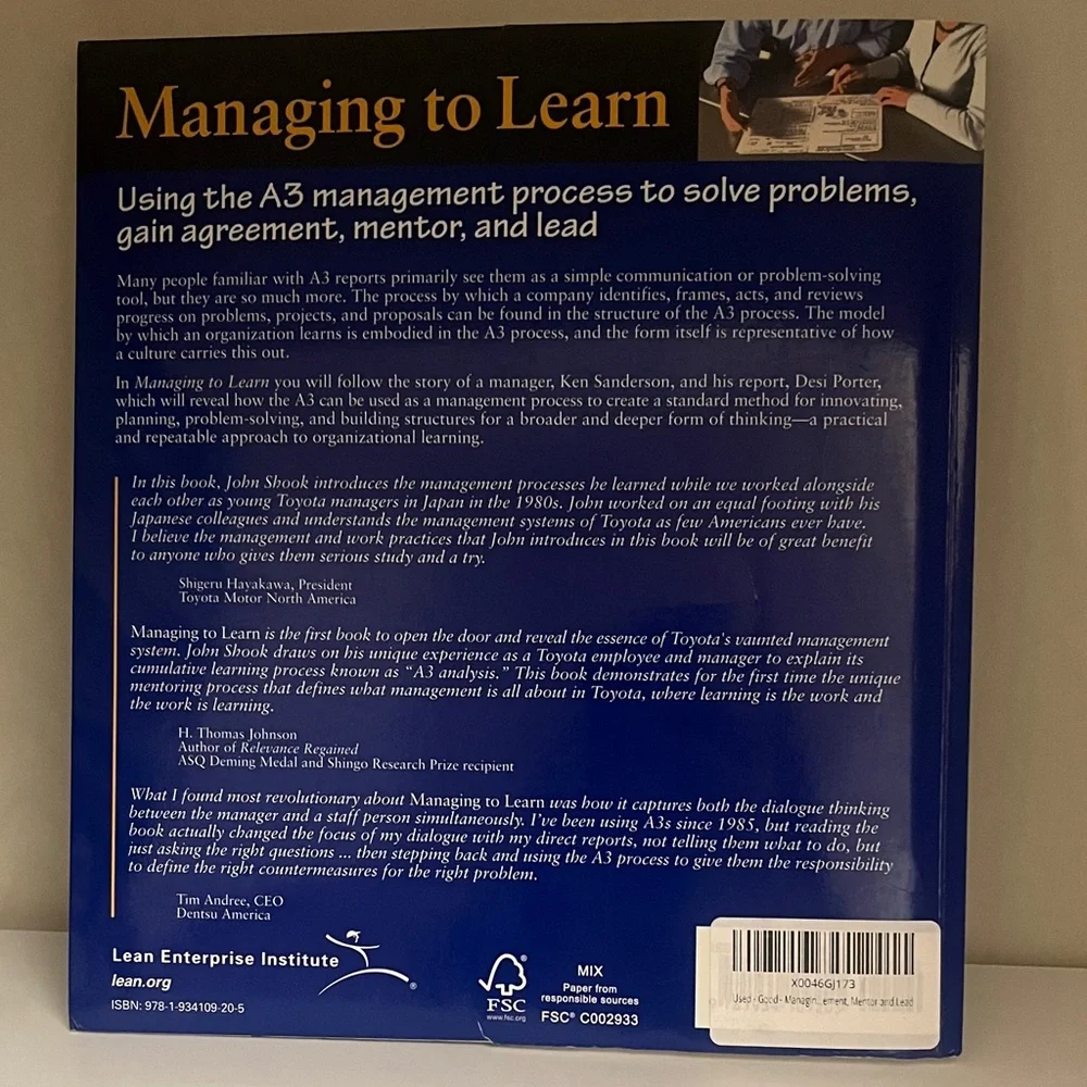 Managing to Learn by John Shook