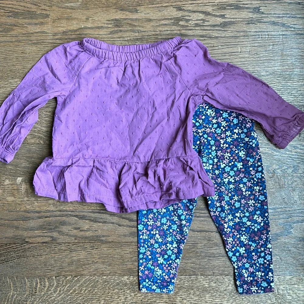 Carters Toddler Peplum Top and Leggings Set, Size 12 Months