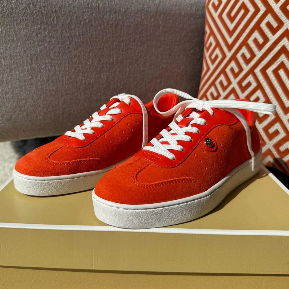 Michael Kors Scotty Suede Sneakers in Orange Red - Women’s size 6