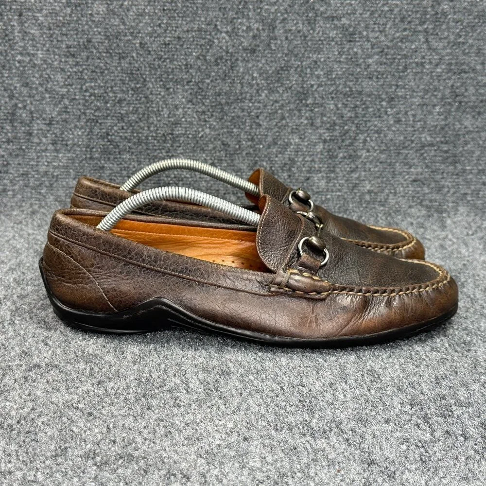 Martin Dingman Horse Bit Loafers Mens Size 11 Brown Leather Slip On Casaul Dress