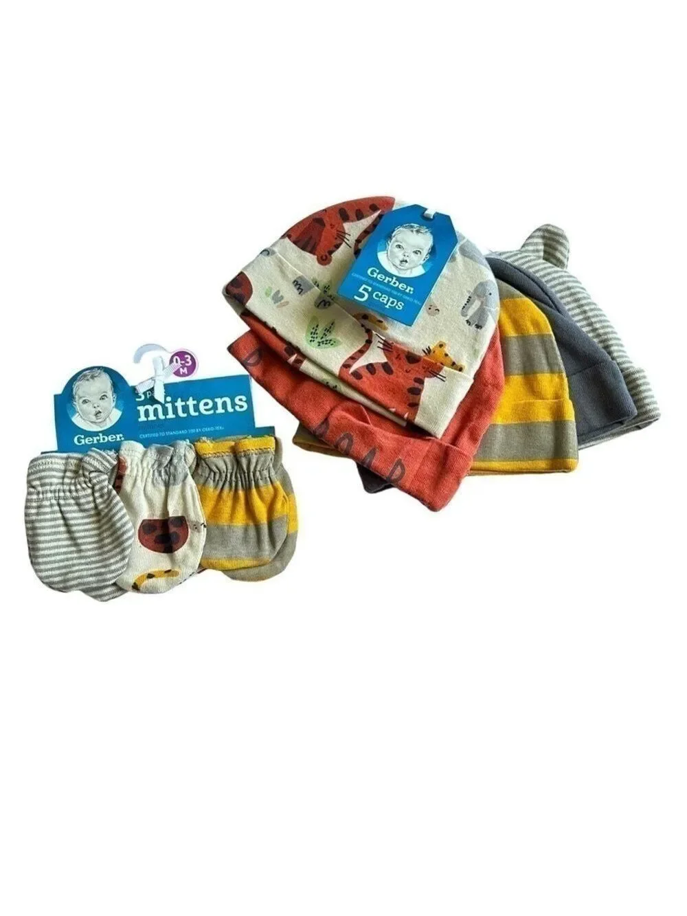 Gerber Baby 3-Pack Mittens 5-Pack Infant Hats‎