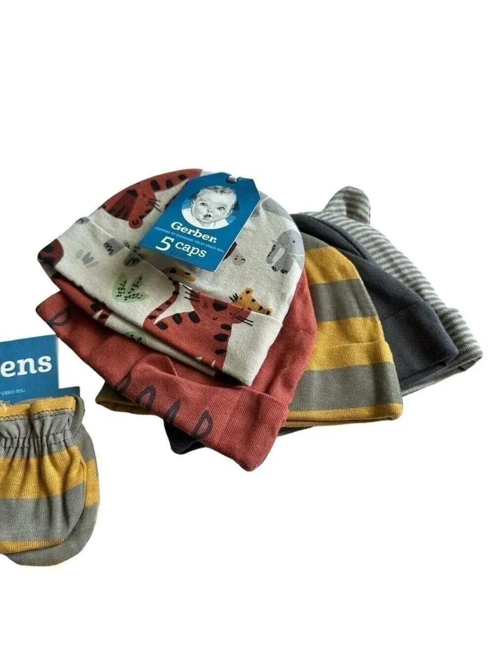 Gerber Baby 3-Pack Mittens 5-Pack Infant Hats‎