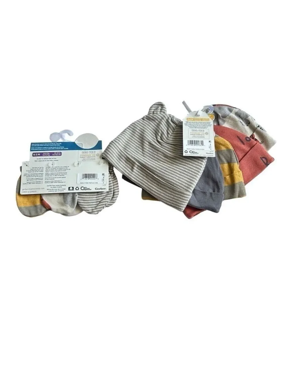Gerber Baby 3-Pack Mittens 5-Pack Infant Hats‎