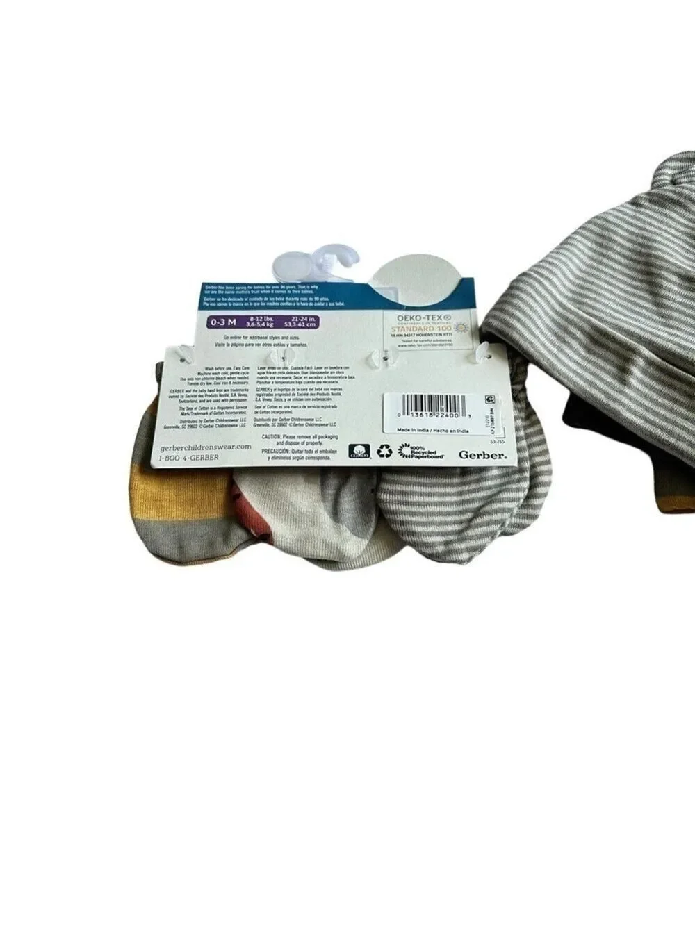 Gerber Baby 3-Pack Mittens 5-Pack Infant Hats‎