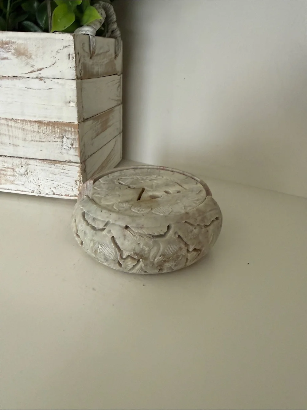 Hand-Carved 6 Soapstone Elephant Coaster Set with Holder Safari Wildlife Decor