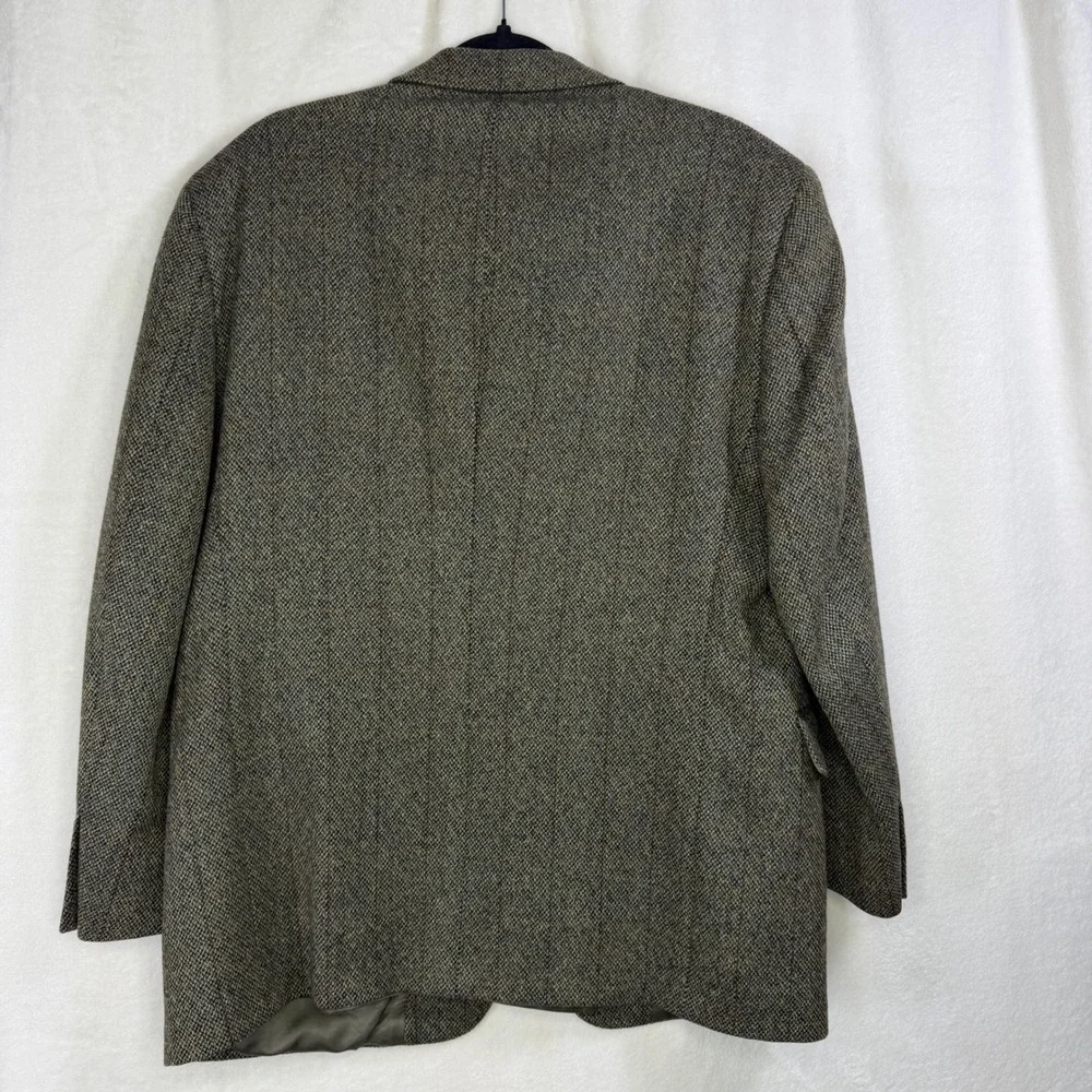 Burberry Sport Coat Men 42S Brown Green Tweed‎ Herringbone Wool Blazer 3 Button