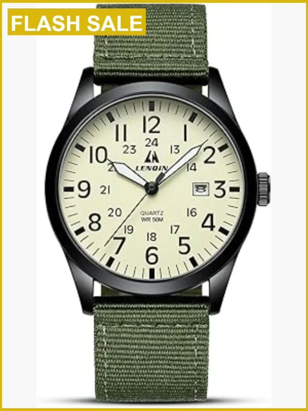 Military Sport Analog Quartz Watch Men Nylon Strap Luminous 3ATM Waterproof
