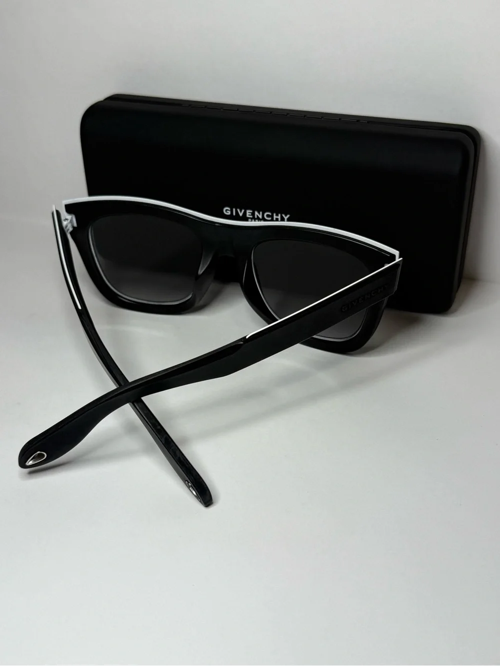 Givenchy Paris 7016/S Oversized Black Square Sunglasses with Dark Lenses