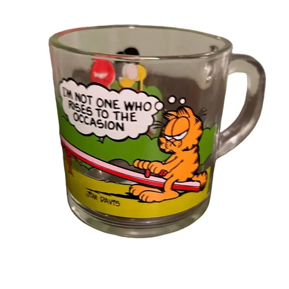 McDonald's Garfield  Clear Glass Mug 1978-1980