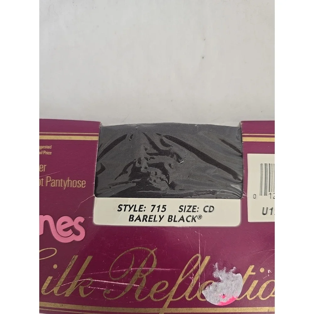 Hanes Silk Reflections Pantyhose Women's Size‎ CD Style 715 Barely Black