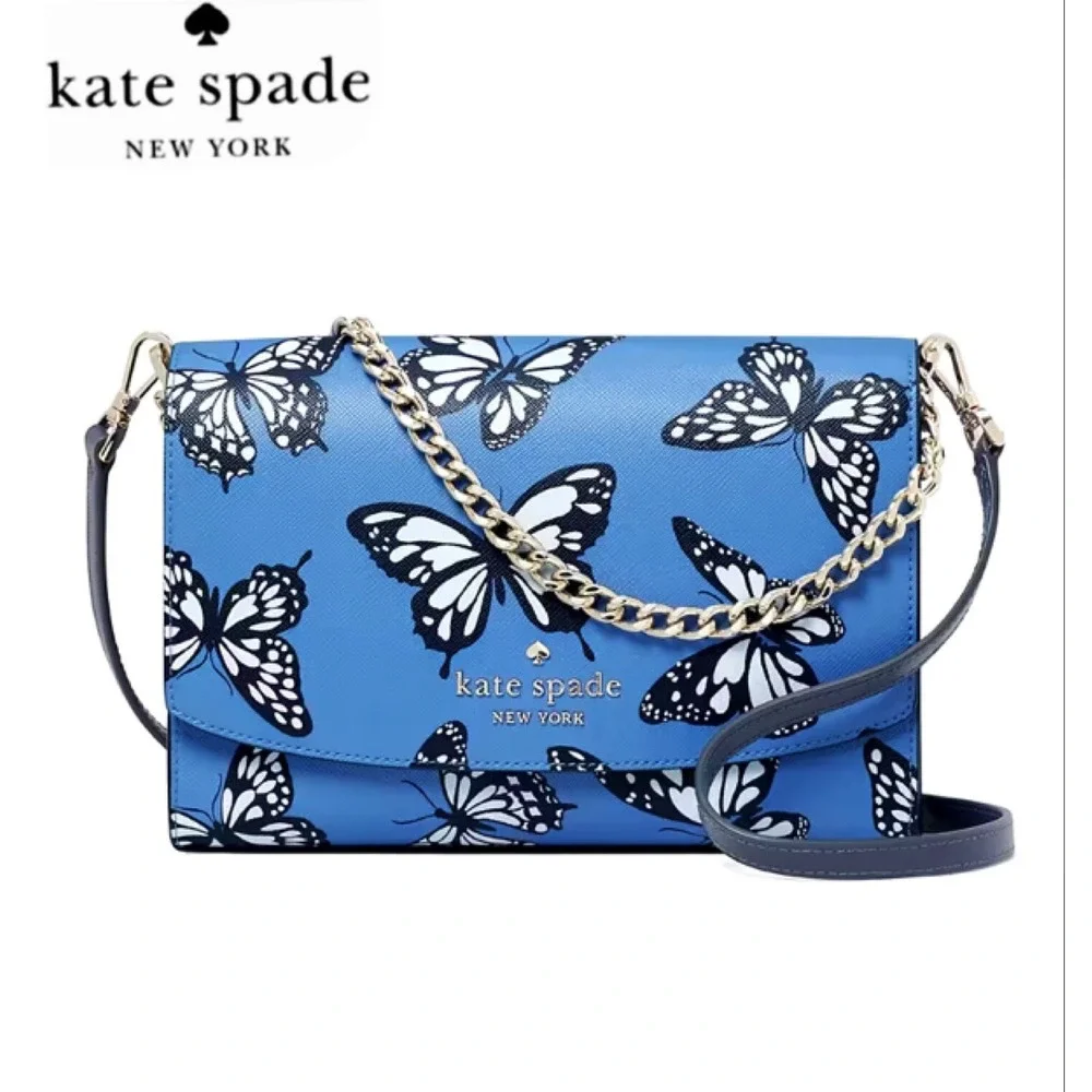 🔥NWT KATE SPADE CARSON CONVERTIBLE BUTTERFLY‎ LEATHER CROSSBODY IN BLAZER BLUE