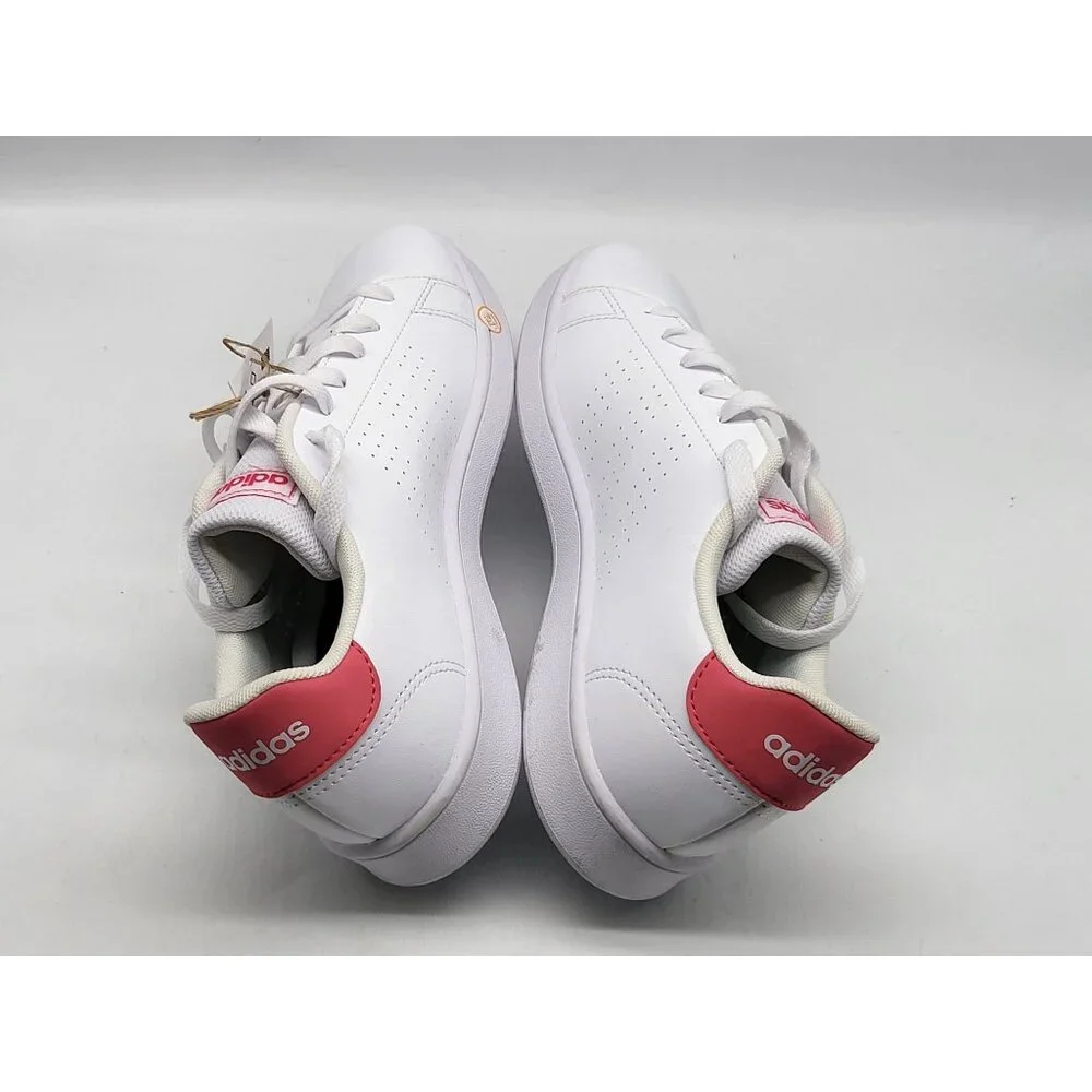 Adidas Advantage‎ K White Red Tennis Shoes Mens 6 Womens 7 Sneakers