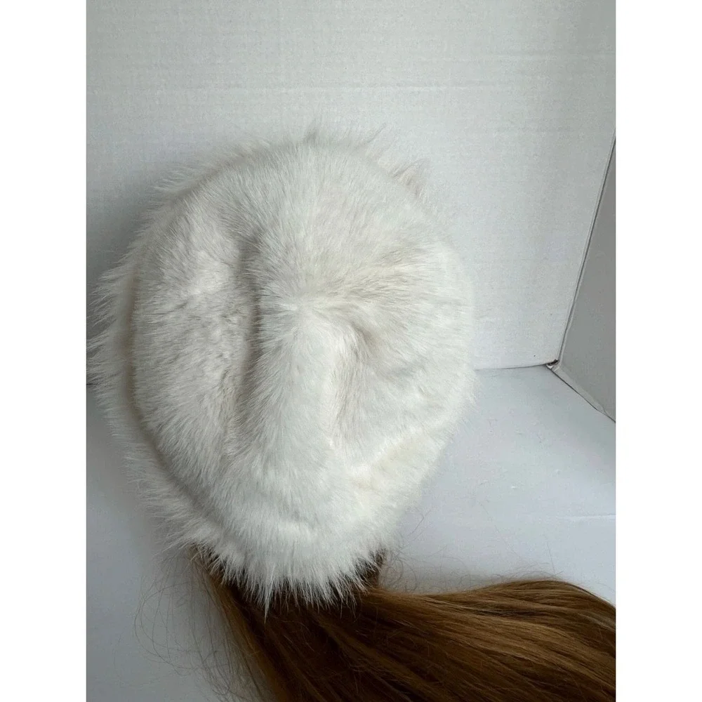 NEW Mongolian Fluffy Furry White‎ Faux Fur Luxury Ear Coverage Bucket Beanie Hat