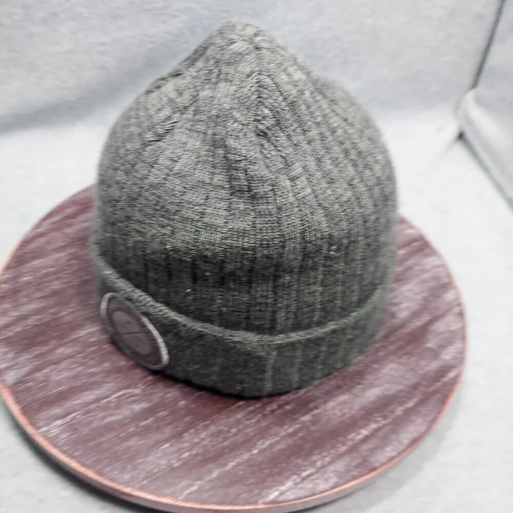 Aussie Island‎ Surf Shop Ribbed Knit Beanie Hat Dark Gray Acrylic Winter Cap