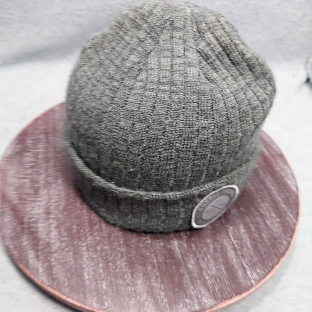 Aussie Island‎ Surf Shop Ribbed Knit Beanie Hat Dark Gray Acrylic Winter Cap