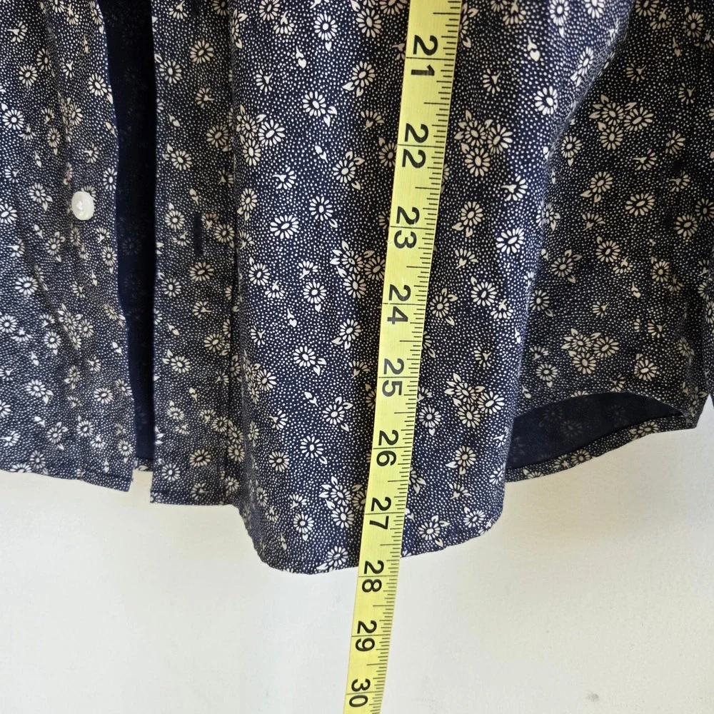 J Crew Mens Size M Floral Printed Long Sleeve Collared Button Front Casual Shirt