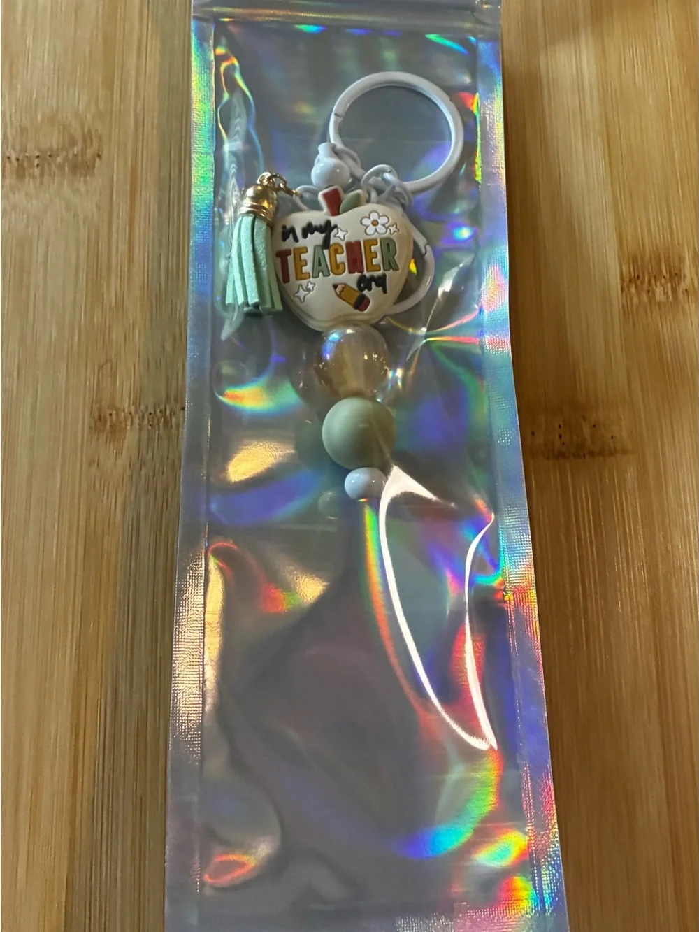 Handmade beaded teacher