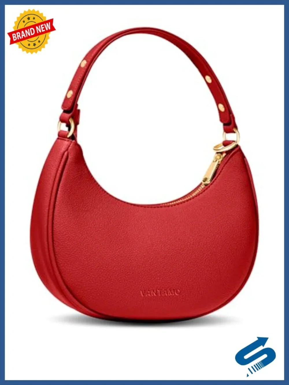 Women's Half Moon Clutch Purse with RFID Protection and Anti-Theft Clip, Faux