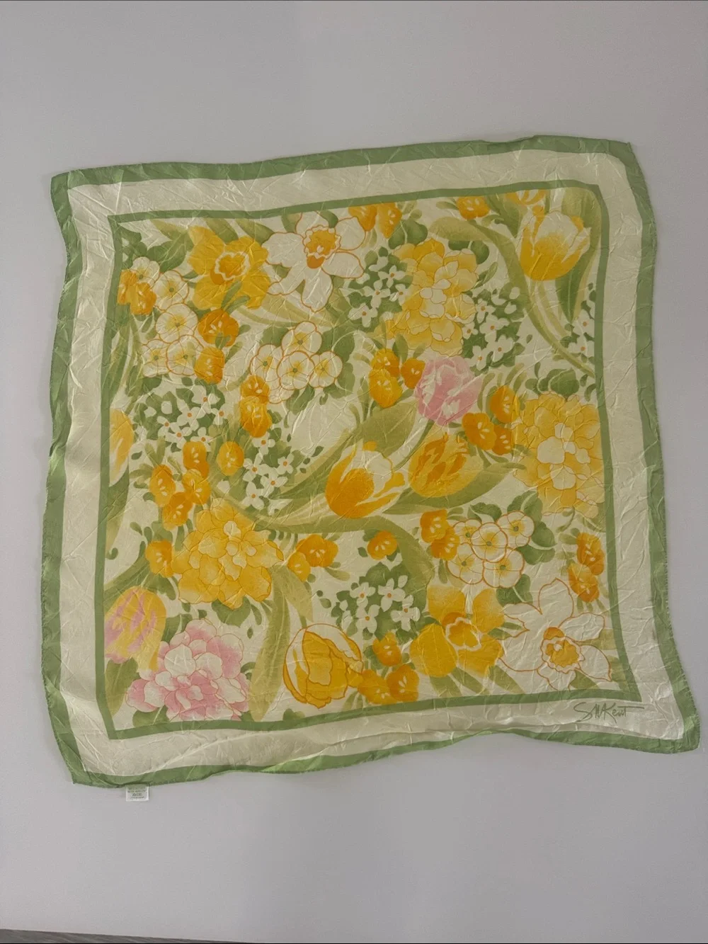 Vintage 1978 “Burst of Spring” Scarf by SM Kent for Avon Japan