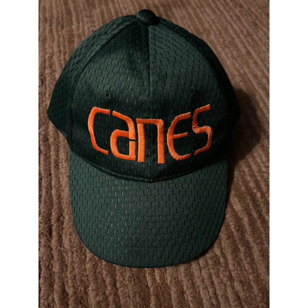 Vintage Miami Canes Hat Kids Youth Baseball Cap Adjustable Green Orange SnapBack