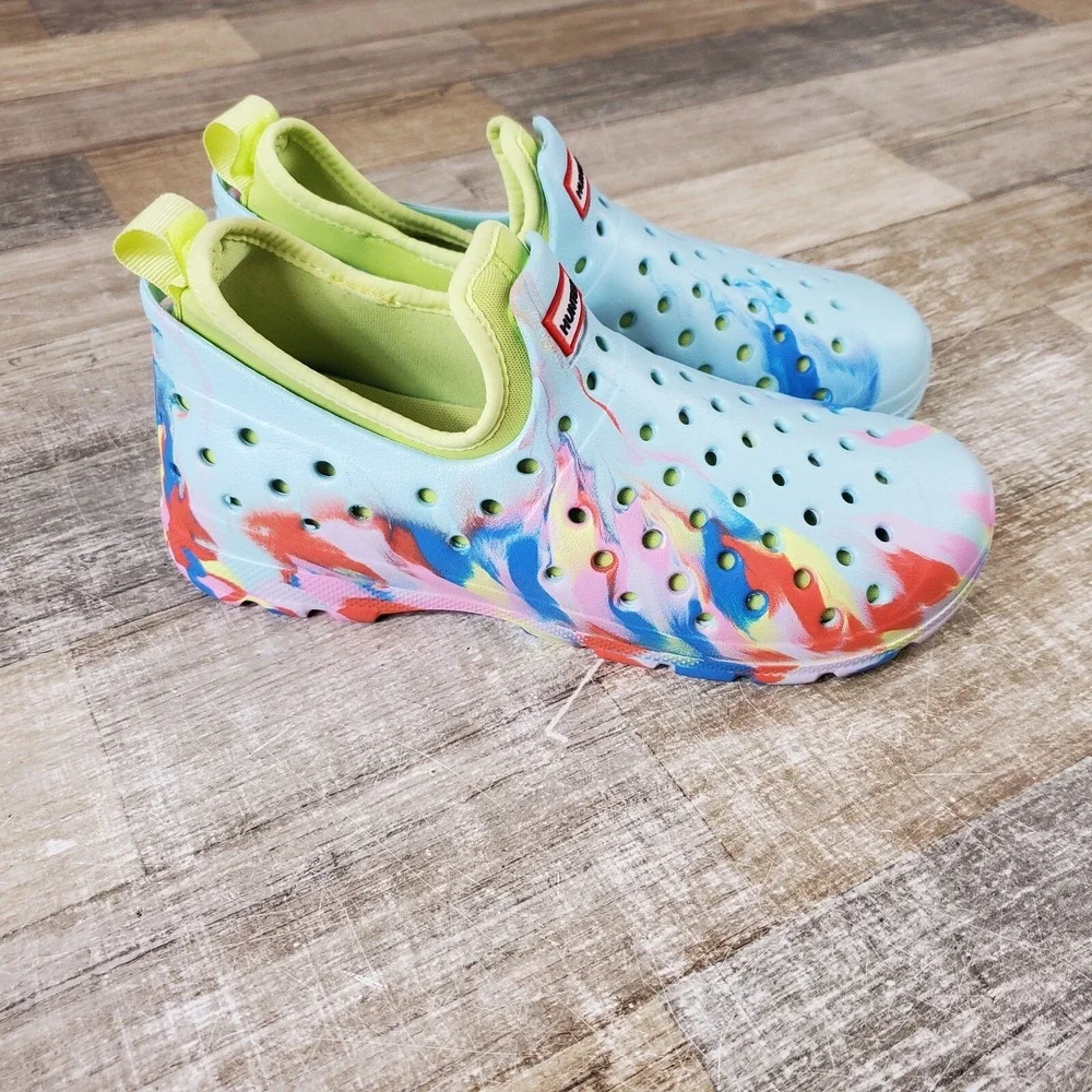 Hunter Unisex Youth Marble Water Shoes Boys 4 Girls‎ 5 Slip On Clogs NEW