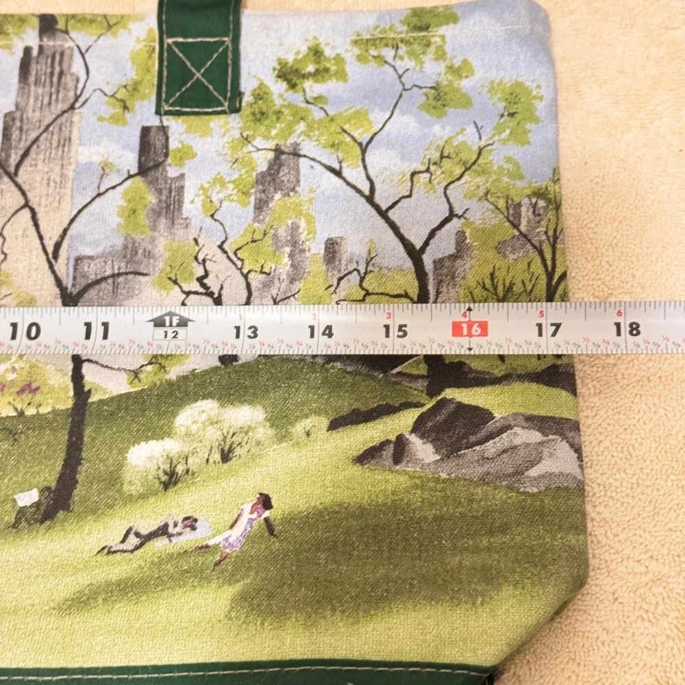 Central Park New York City Scenic Canvas Tote Bag Green Large USA 17x11.5