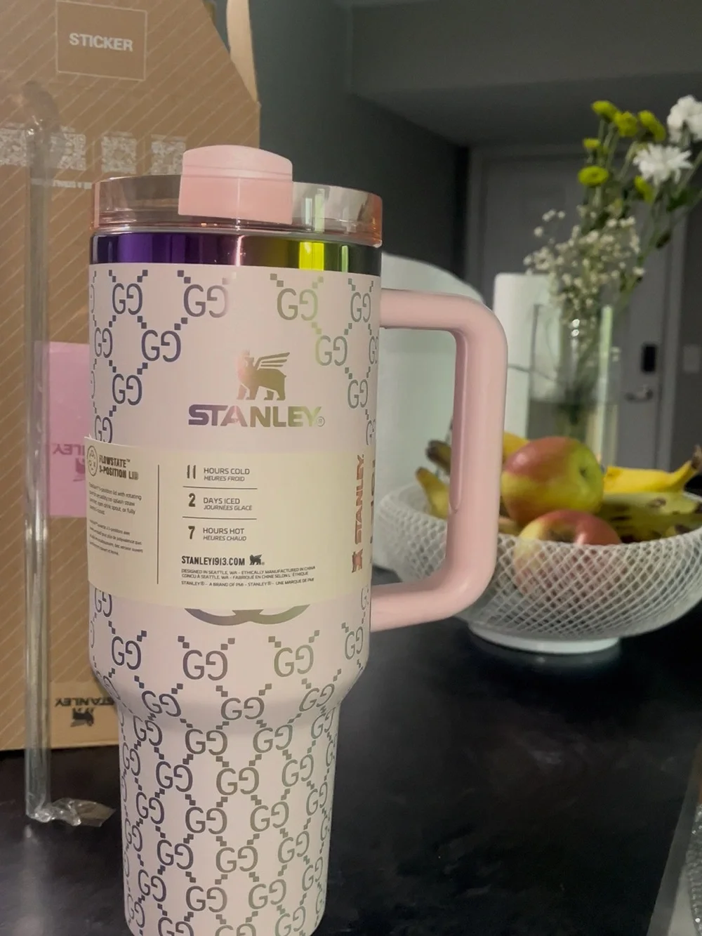 Stanley x GG Pink Quencher H2.0 Tumbler With Handle New