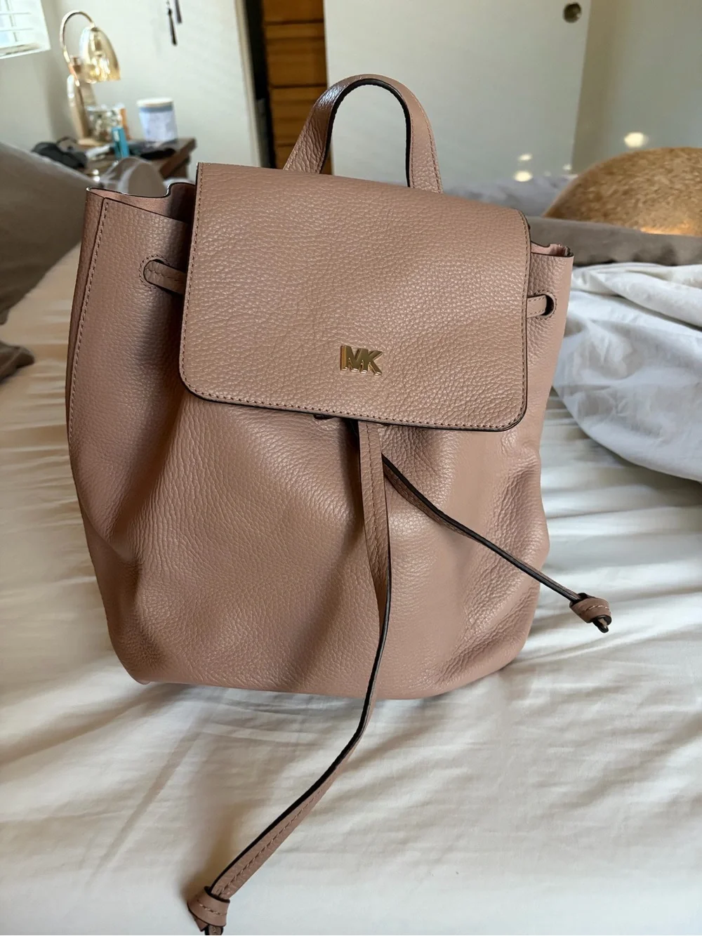Michael Kors Dusty Rose Pebbled Leather Backpack