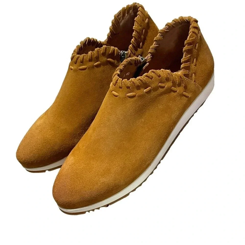 Antelope Womens J63 Scotty Suede Leather Booties EU 40 US 9 Cognac Brown