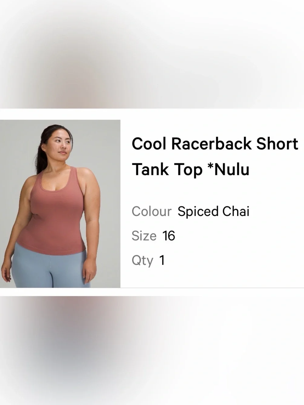 lululemon Nulu Racerback Short Tank Top - Spiced Chai 14