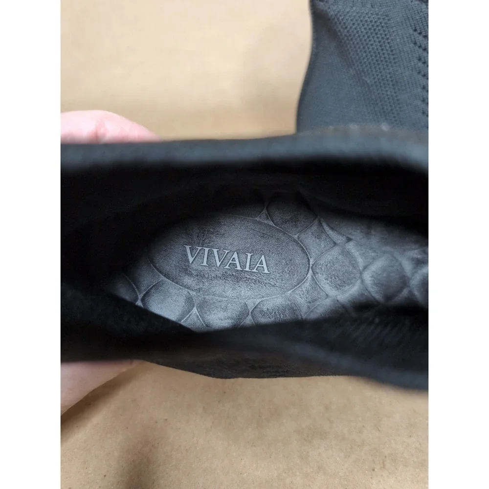 VIVAIA Women‎ Size 39.5 Chelsea Boot Ryan Slip On Black Knit Ankle Boots Comfort
