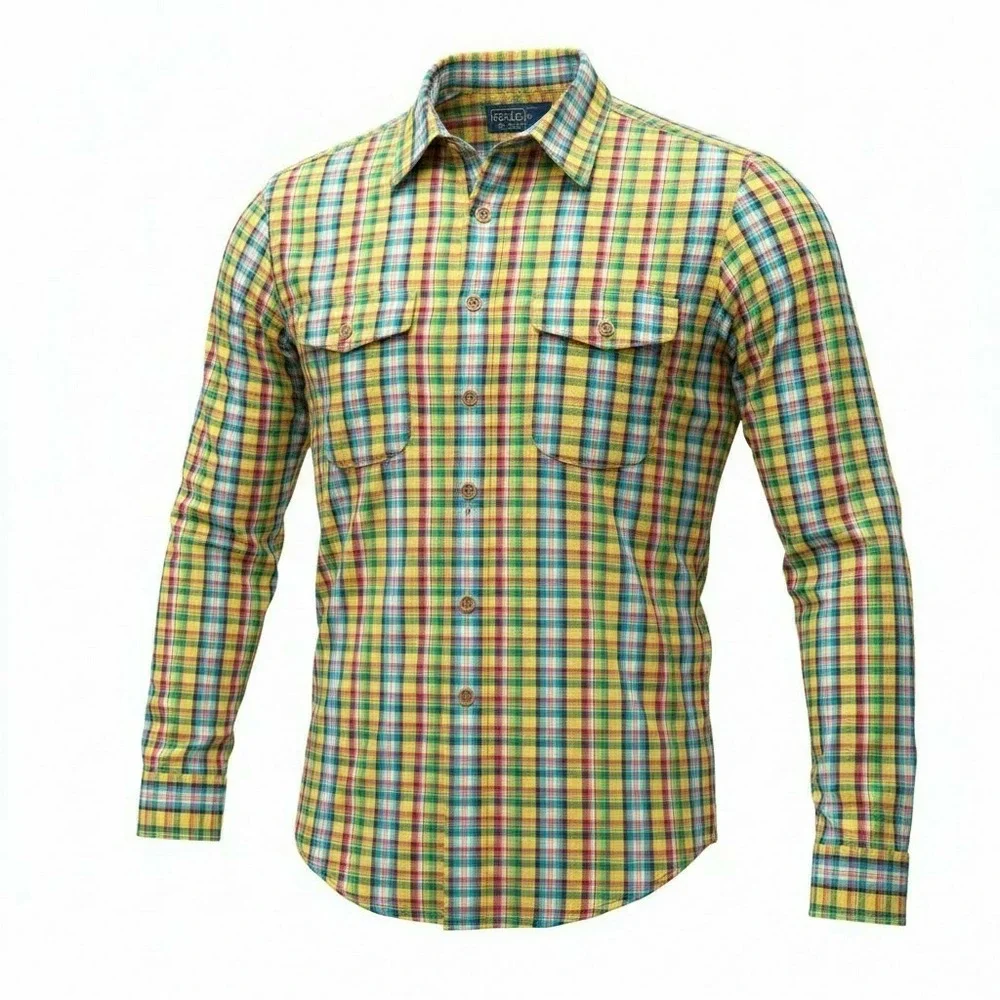 POLO RALPH LAUREN XLMen's‎ Bright Madras Plaid Epaulettes Button Down Shirt