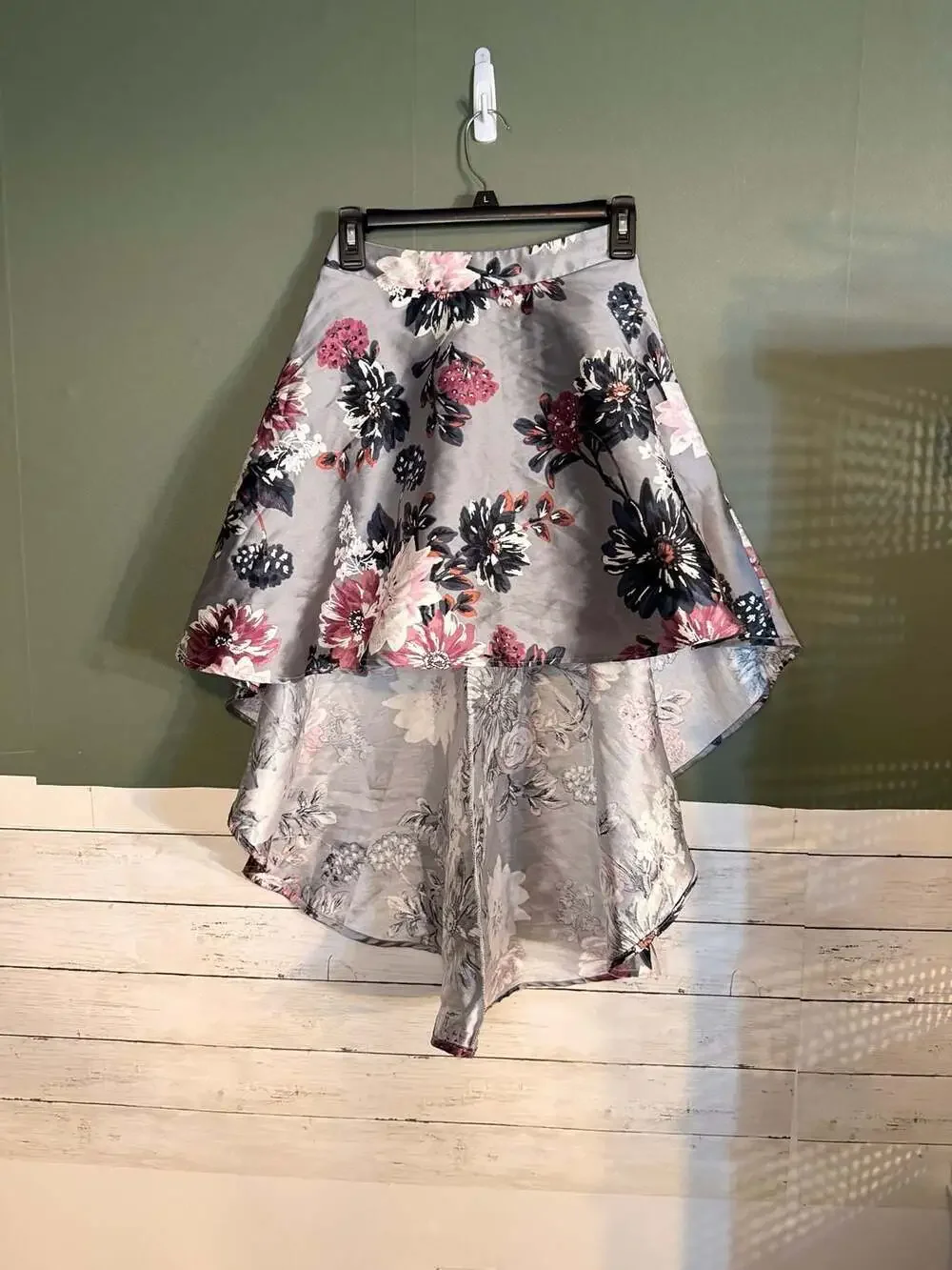 Speechless Kids Girls Floral Skirt Silver Pink Navy Size 10‎ Formal Party
