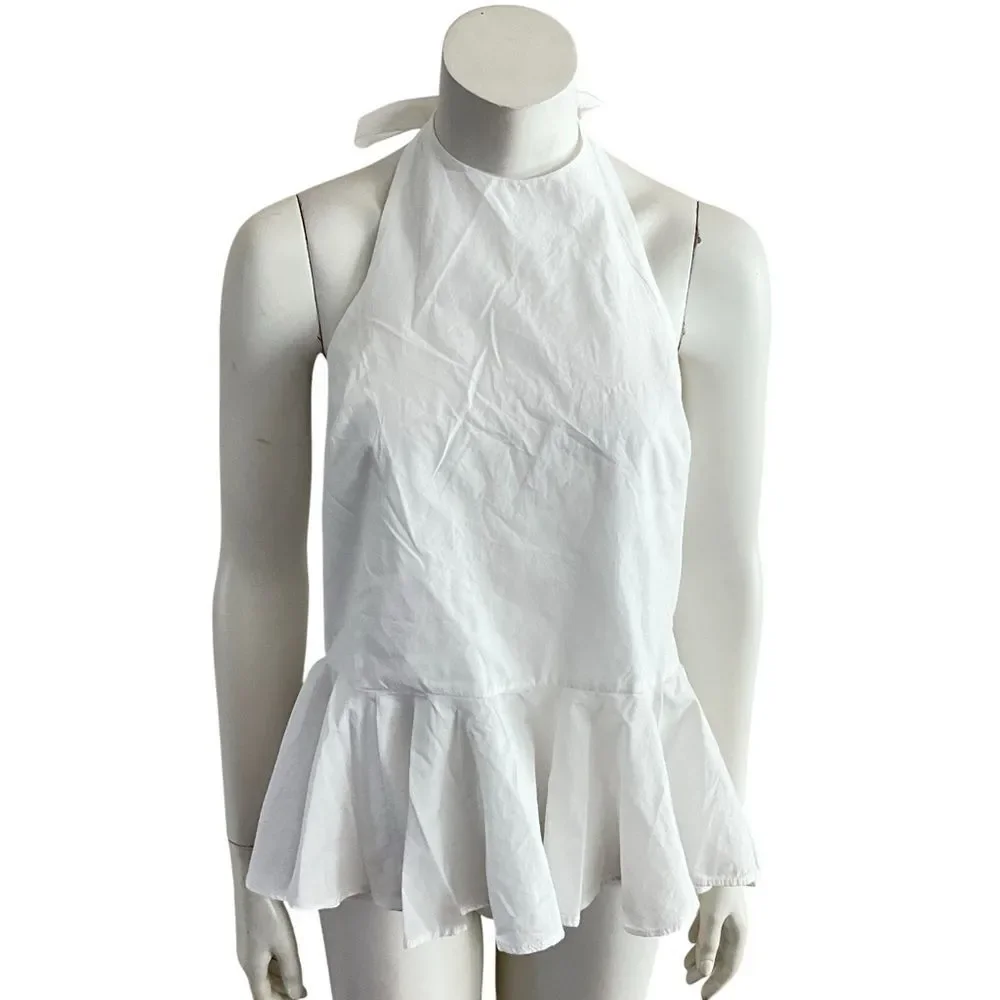 Free People Printemps Moment Peplum Top White S