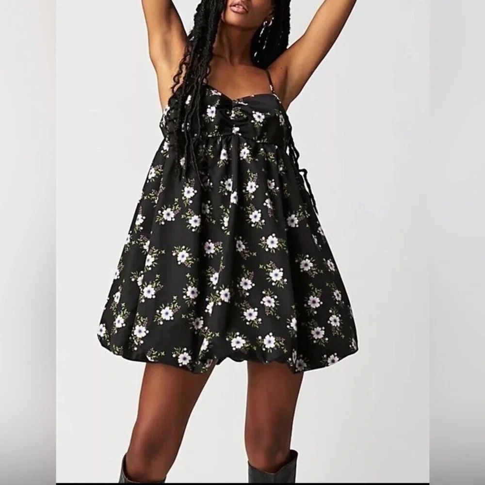 Free‎ People In a Bubble Mini Dress - Size XL - Black - NWT