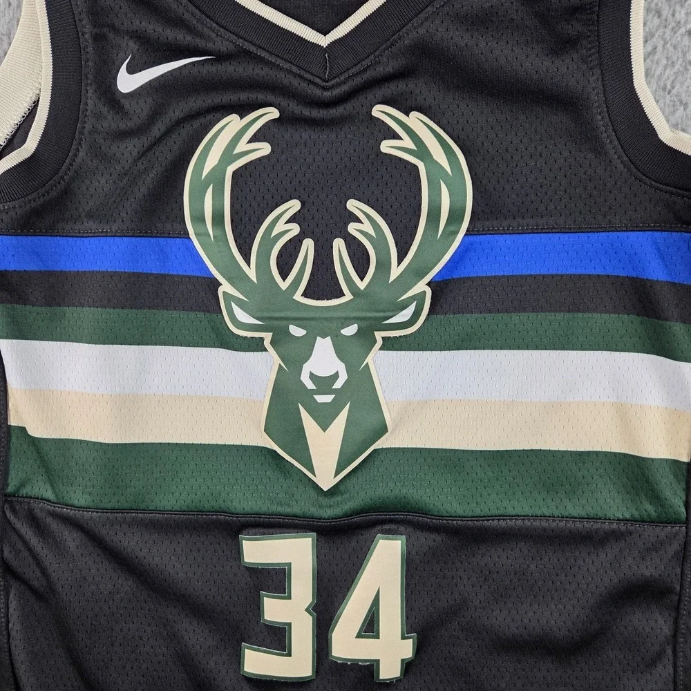 Nike Milwaukee Bucks Giannis Antetokounmpo Jersey Small‎ 40 NBA Black Statement