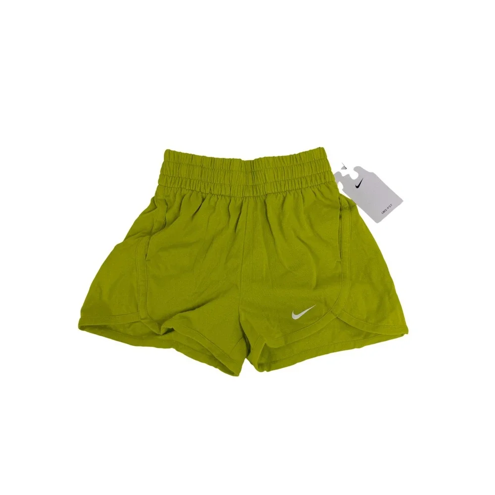 Nike Big Kids Dri-FIT High Waisted Training Shorts Girls‎ S Green New DX4965-308
